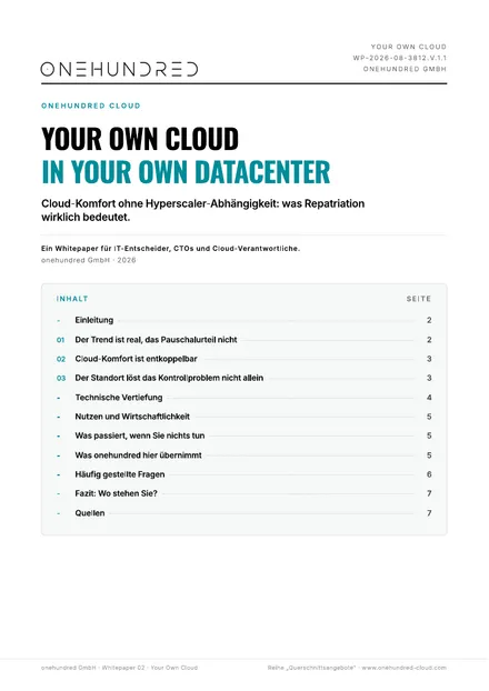 Titelseite des Whitepapers Your Own Cloud in Your Own Datacenter
