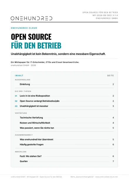 Titelseite des Whitepapers Open Source für den Betrieb